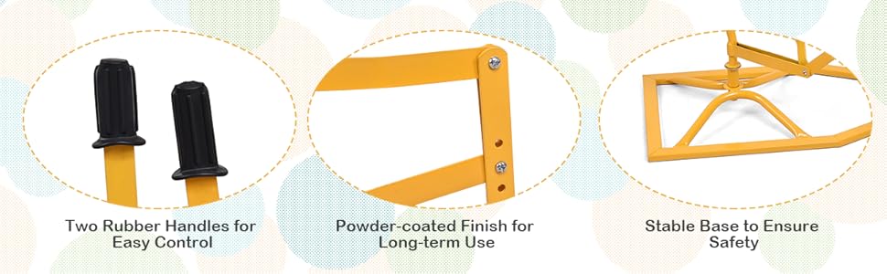Rubber handles is easy to control, and powder-coated finish is designed for long-term use.