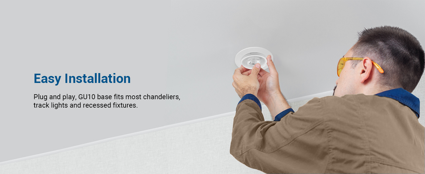 GU10 LED Bulb 5000K Dimmable, Kitchen Bulb, Range Hood Bulb, Track Light Bulb