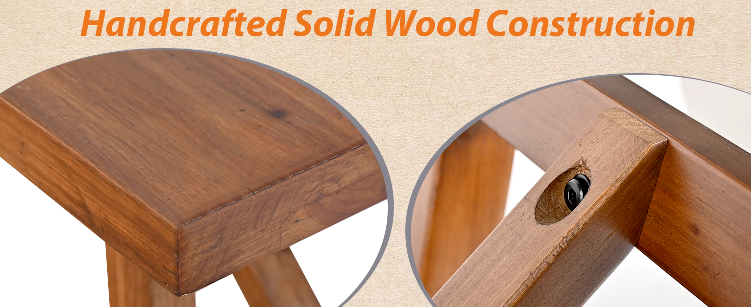 wooden farmhouse bench