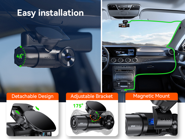VANTRUE N2X Dual Dash Camera with Night Vision and WiFi