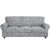 SearchI Stretch Sofa Cover Printed Couch Cover, Floral Pattern 4 Pieces Sofa Slipcover with 3 Sep...