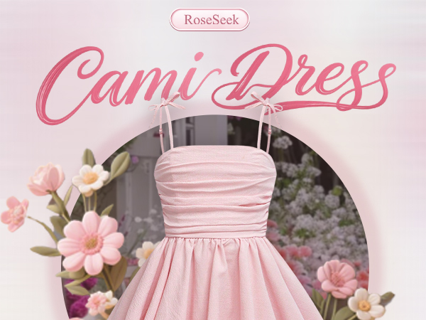 Amazon.com: RoseSeek Girl's Flowy Cami Dress Ruched
