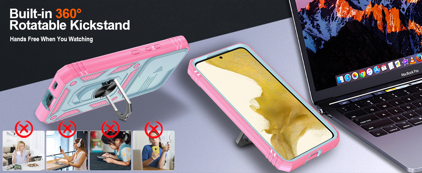 for Samsung Galaxy S22 Case with 2PCS Screen Protector