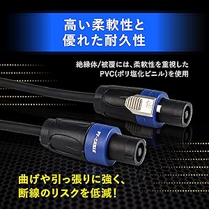 Amazon.co.jp: [FT-CABLE] スピーカー ケーブル 【 断線しにくい