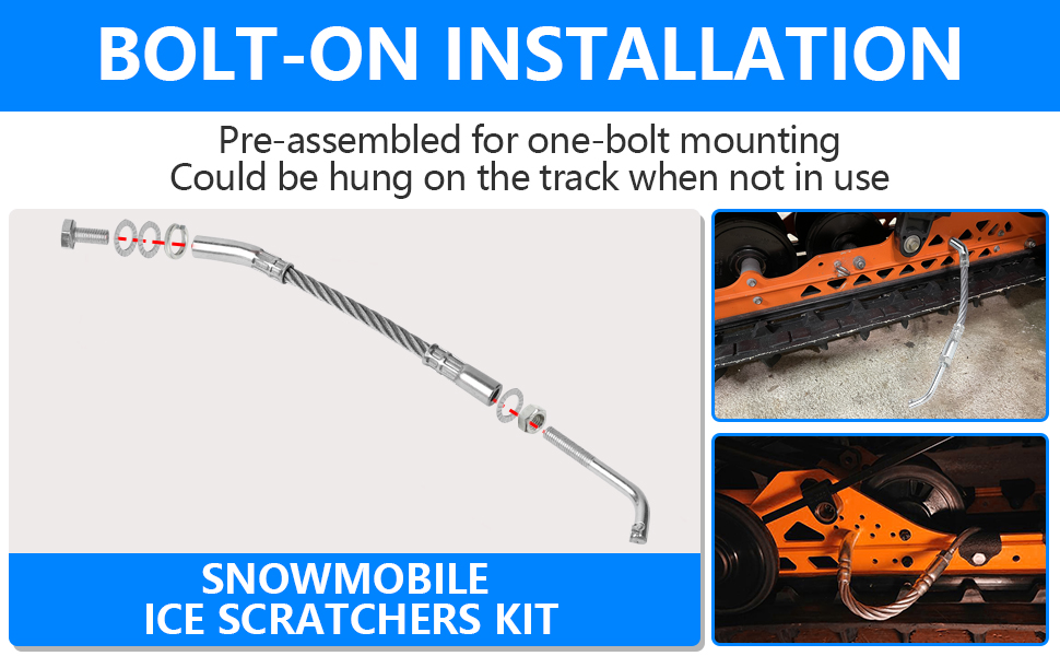 KAVIUS Ice Scratchers Snowmobile 2PCS Set Compatible with Polaris
