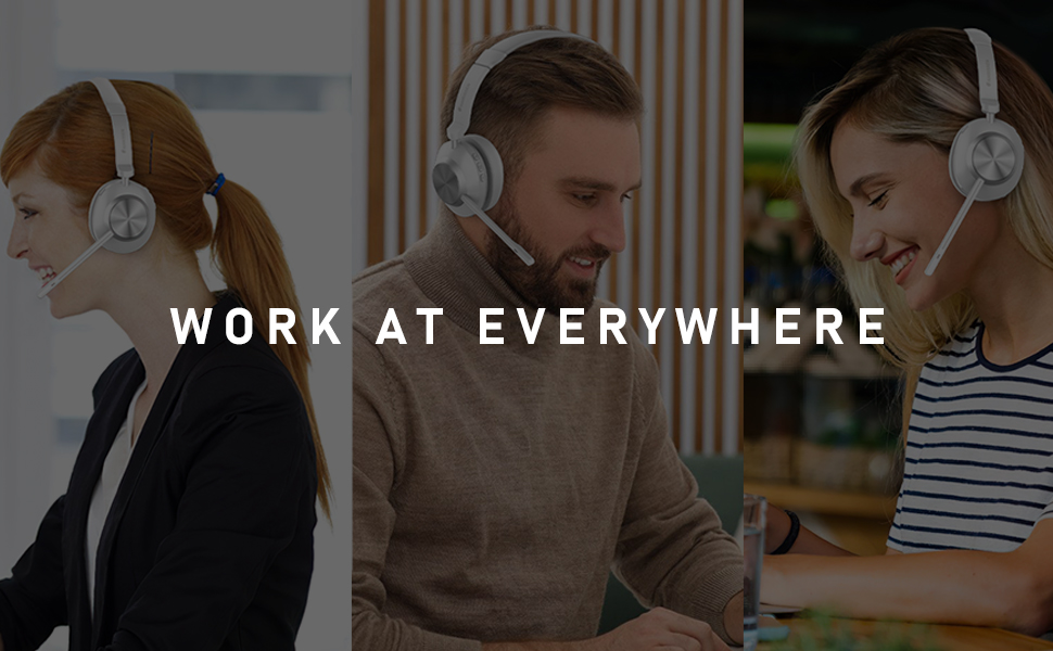 Wireless Headset, Bluetooth Headset with Microphone