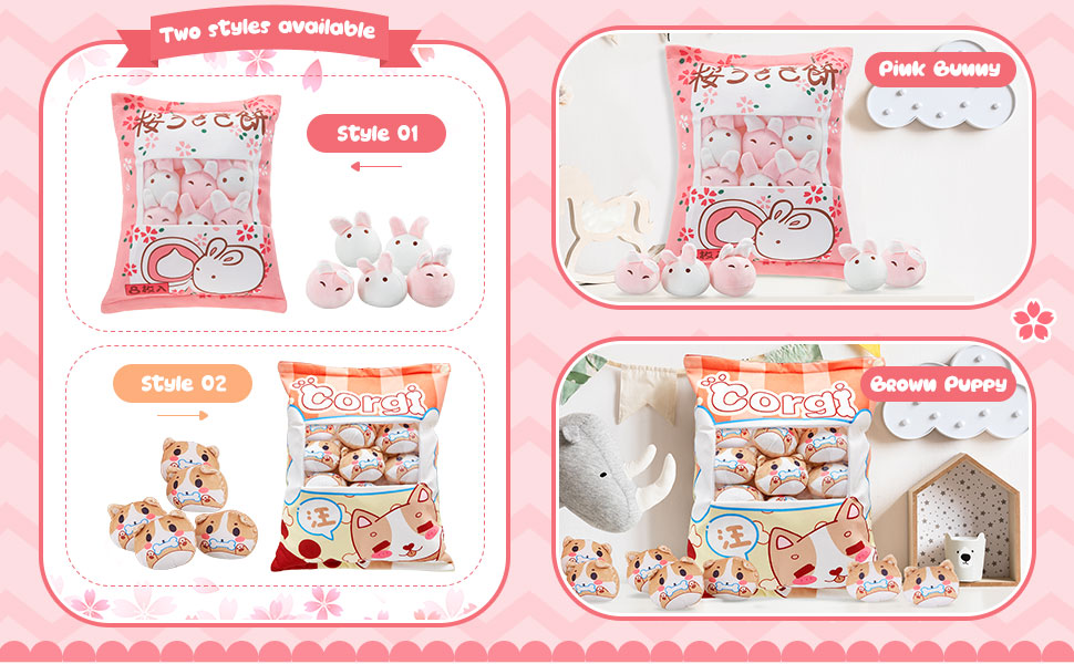 Azonee Cute Plush Pillow Kawaii Room Decor Throw Pillow Removable