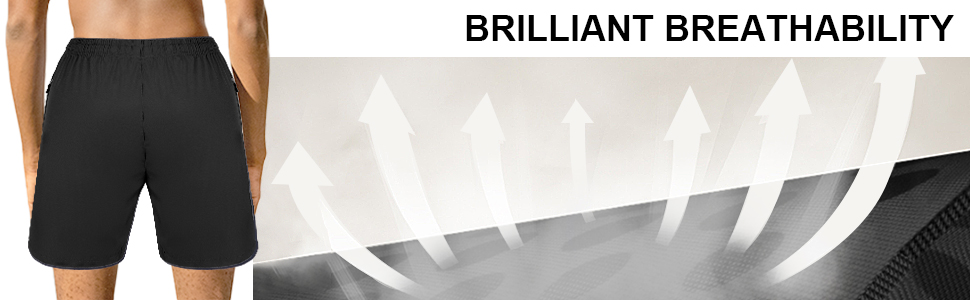 AUYAO Mens Running Gym Quick Dry Shorts, Men's Summer Casual Sports Short with Zipper Pockets, Outdoor Workout Training Short, Elasticated Waist Breathable Stretch Short Pants for Fitness, Jogger 23 Mens Running Gym Quick Dry Shorts