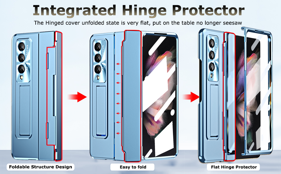 YQODSZ for Samsung Galaxy Z Fold 3 Case with Flat Hinge Protection, One