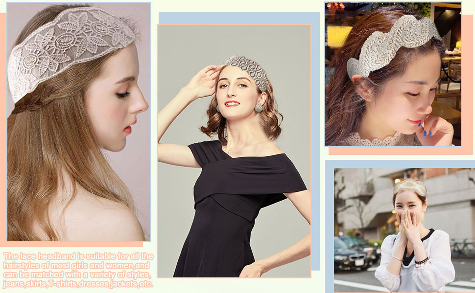  lace headbands not only keep you a wonderful looking but also keep your hair style.
