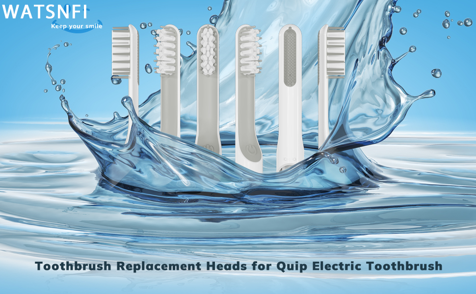 Replacemen Brush Heads for Quip Toothbrush Heads, 6 Pack