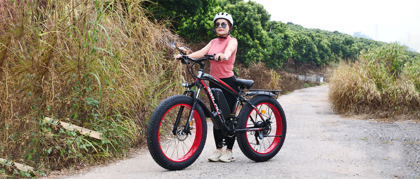 KEQJSK Electric Bike 1000W Motor, 26" X 4.0", Top Speed 50km/h, 90N·m, 110km Range 48V 13Ah