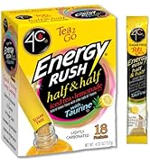 4C Energy Rush Stix, Half & Half 1 Pack, 18 Count, Single Serve Water Flavoring Packets, Sugar Fr...