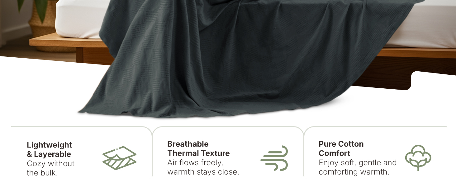 gray blanket cotton