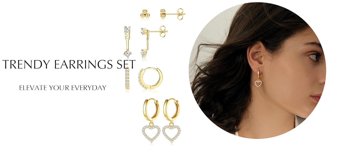 heart hoop dangle earrings