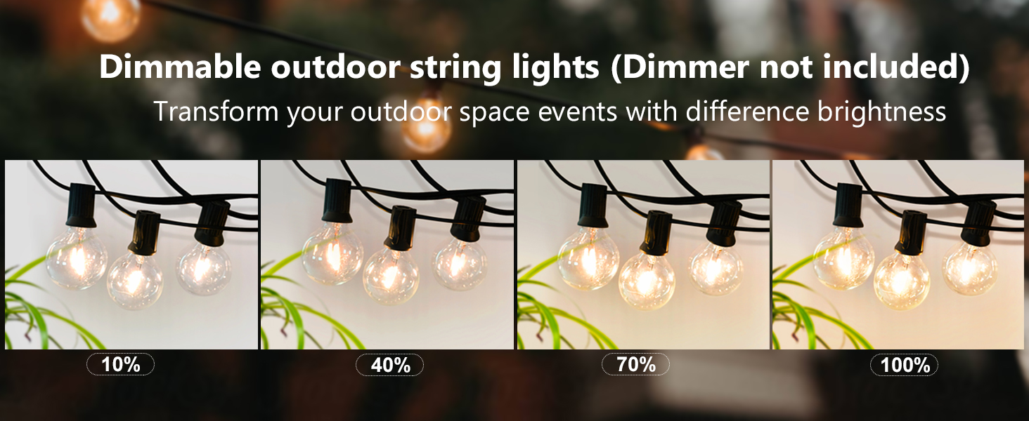 Dimmable outdoor string lights