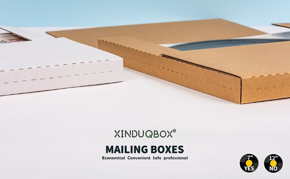 XINDUQBOX 7" 45 RPM Vinyl Record Mailers, 7.5x7.5x1.1 Inch