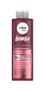 Salon Line, Shampoo, SOS Bomba Original, Ultra-Hidratação Reconstrutora, Vegano - Para Todos os Tipos de Cabelos, 300ml