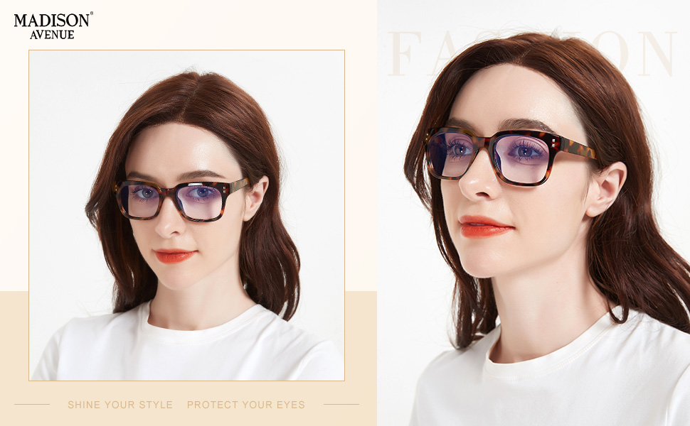 3pack square anti blue light reading glasses for women flexible spring hinge 