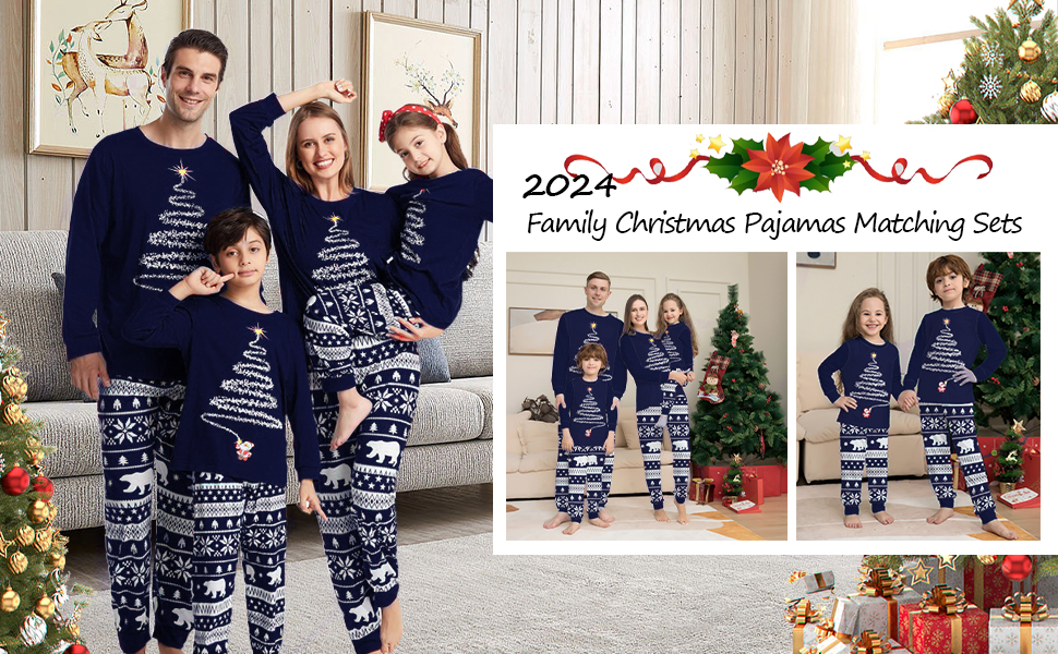 2024 Christmas Pajamas for Family Couple Matching Christmas Pajamas Set