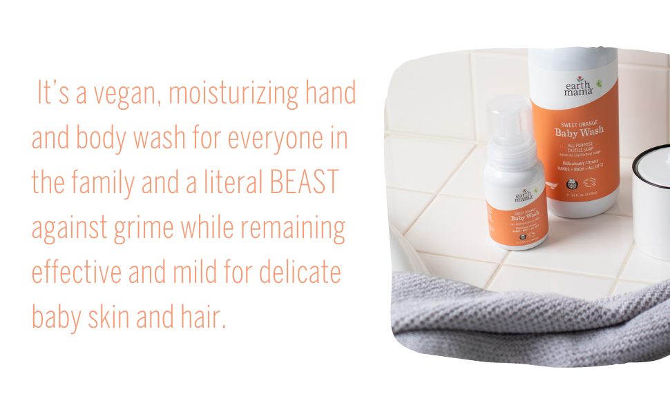 Earth Mama Sweet Orange Baby Wash Liquid Foaming Hand Soap