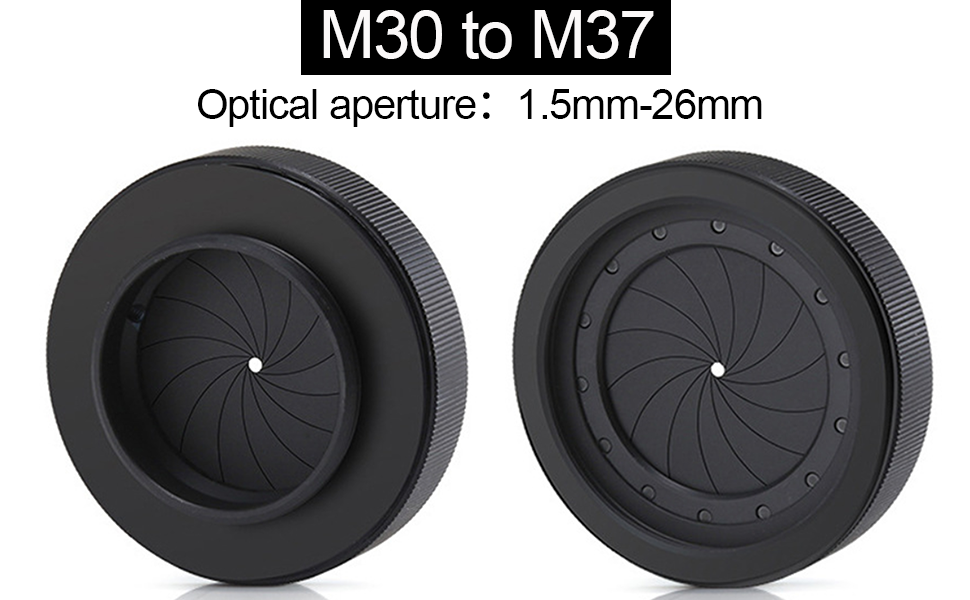 Adjustable Iris Aperture Diaphragm M30 to M37 Iris