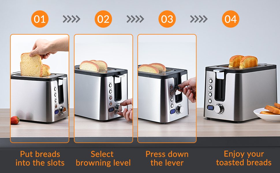 Easy and reliable way for toasting breads
