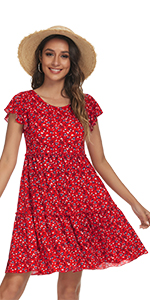 Floral Tiered Ruffle Swing Dress