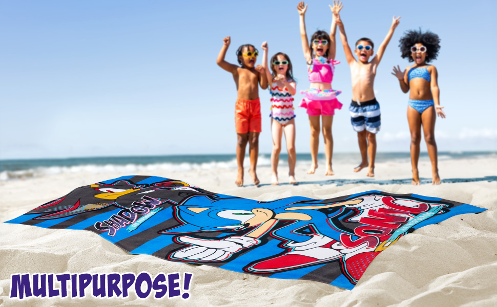 Sonic The Hedgehog Beach Towel for Kids Teens Soft
