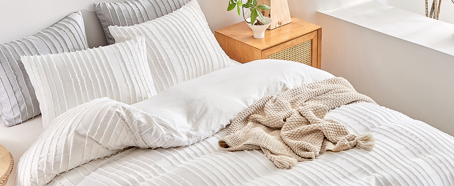 Striped Textured Duvet Cover