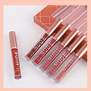 6 matte lipsticks with 6 lip liners