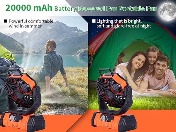 Amazon.com: TDLOL 20000mAh Camping Fan Battery Operated