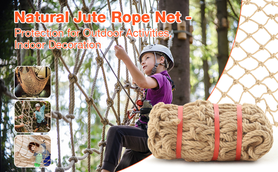 Amazon.com : Ganggend Hemp Rope Net (6ftx18ft) Heavy Duty Natural Jute ...
