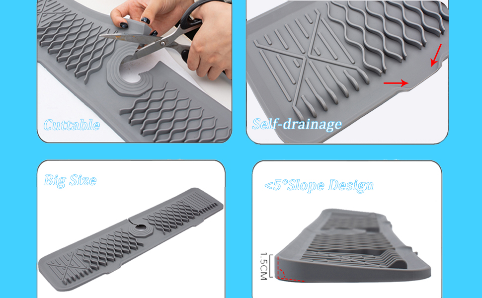 Lanwexy Silicone Faucet Splash Guard, 24 inch Kitchen Sink