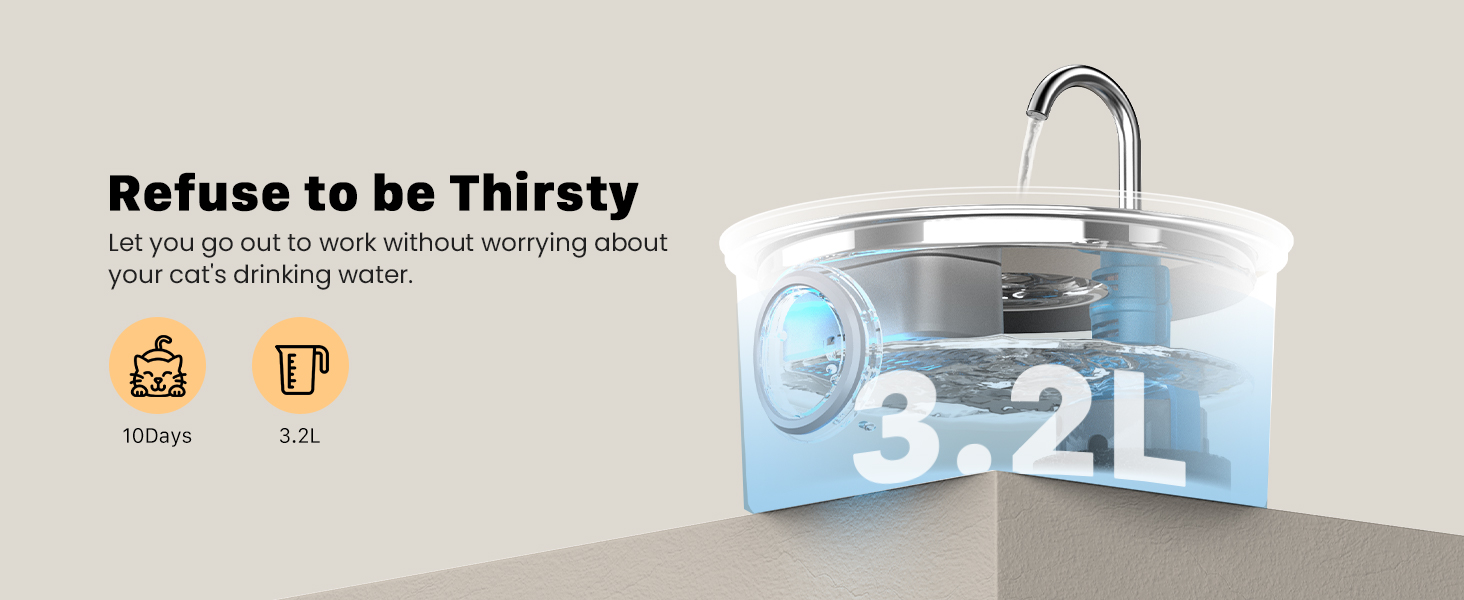 3.2L cat water fountain