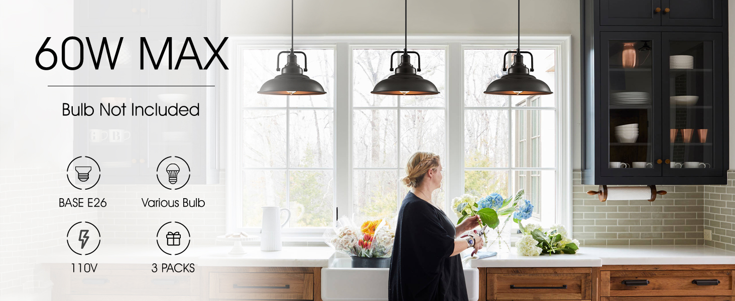 black pendant lights kitchen island