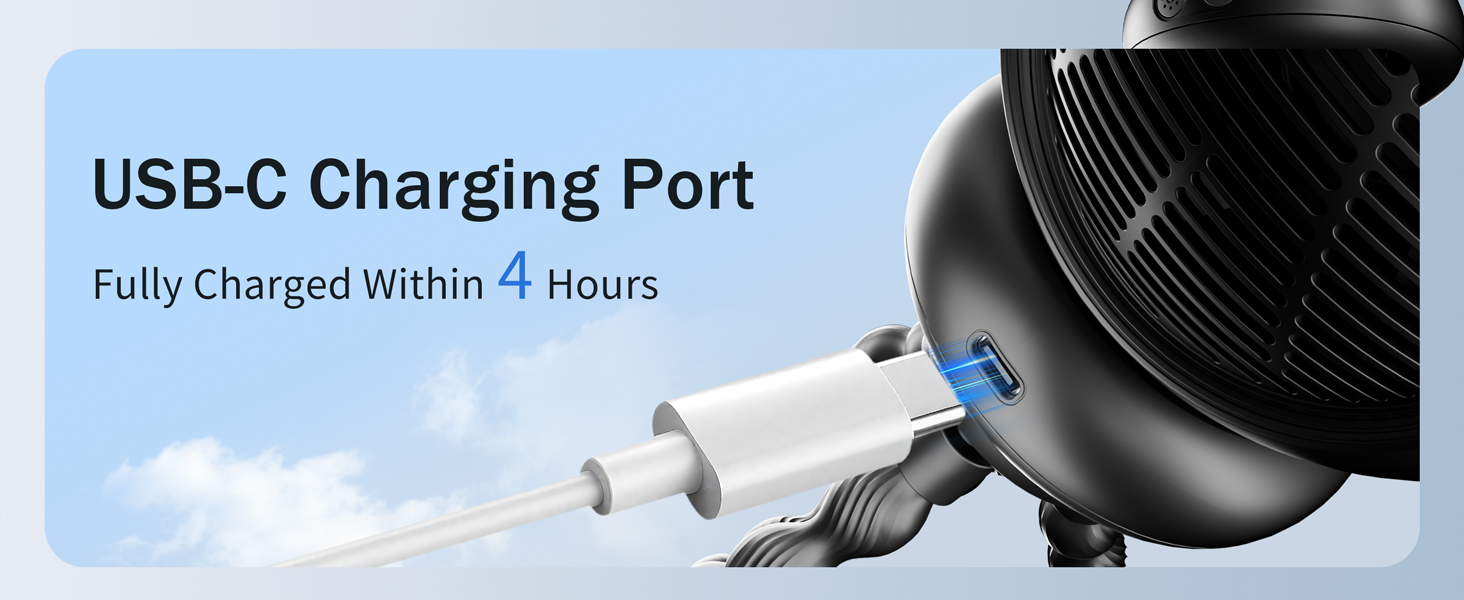 6000mAh Stroller Fans Clip On for Baby with 4 Speeds