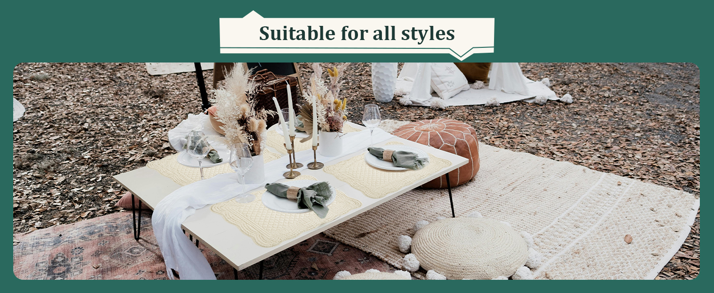 HOMBYS Quilted Placemats Set of 4 for Kitchen Table - OEKO-TEX STANDARD 100
| Hombys Washable Rectangular Placemats 100 6f596318 C374 4f76 B890 65ec2a398329. CR0,0,1464,600 PT0 SX1464 V1