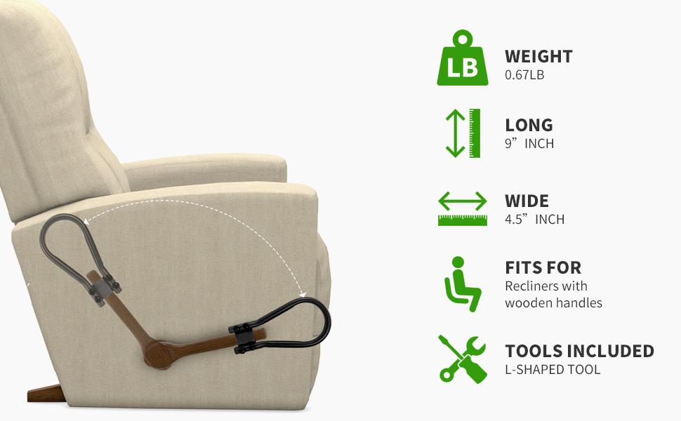 ARAHFUN Oversized Recliner Lever Extender Ergonomic Secure