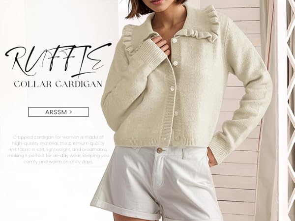 トップス Jersey frill cardigan EleanorKnitFrillCardigan-