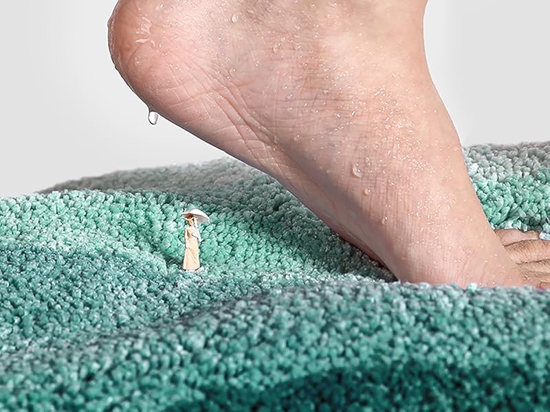 「Tuokus」バスマット 60×40cm 足拭きマット お風呂マット 玄関マット 吸水速乾滑り止め 風呂マット ふんわり 超厚い 吸水速乾 滑り止め ふわふわ 洗える 丸洗い可能