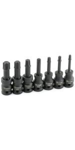 Titan 16144 Triple Square Socket Set - 9 Piece - Triple