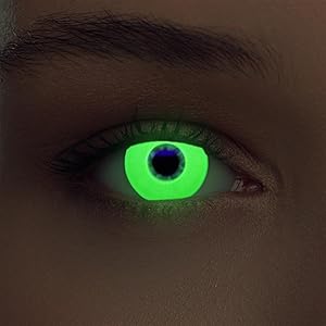 Green colored uv light blacklight contact lenses contacts without power the purge costume halloween