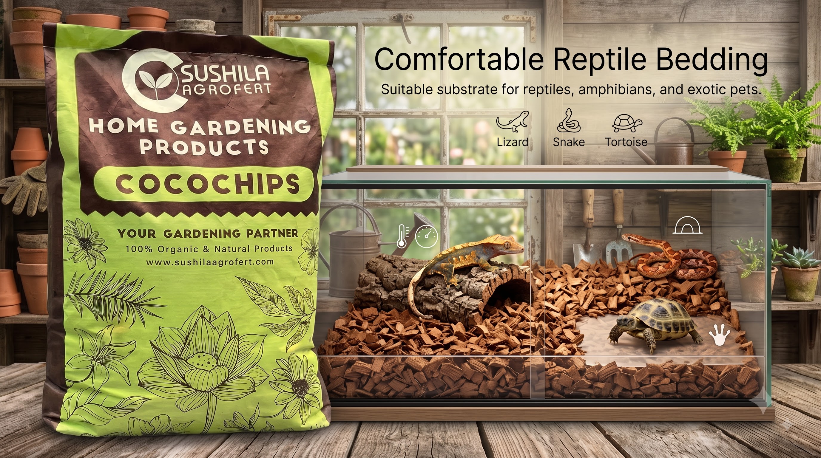 Coconut Husk Chips for Plants - Root Growth & Moisture -14 Coconut Husk Chips for Plants - Root Growth & Moisture -14