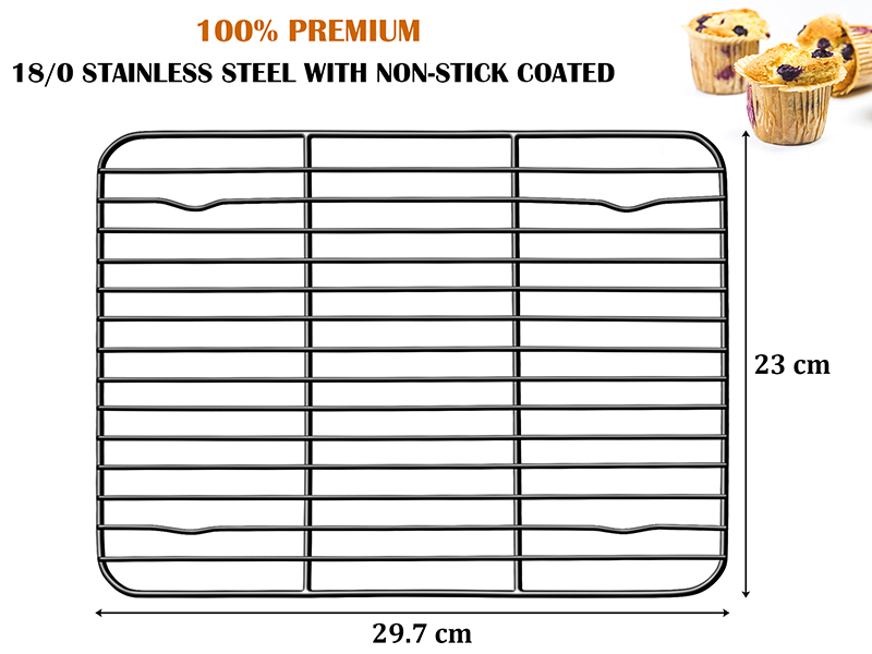 Herogo Cooling Rack, Wire Grill Rack Set of 2, 29.7x23 cm, Stainless