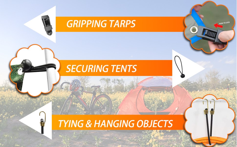 30Pcs Bungee Cords with Hooks Assorted Sizes in 60", 48", 36", 24", 18