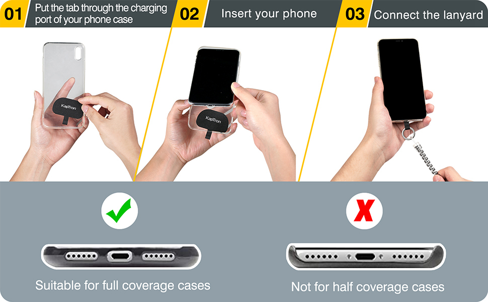 Kaptron Phone Lanyard Tether Set AntiTheft Phone Lanyard Tether with Phone Tether