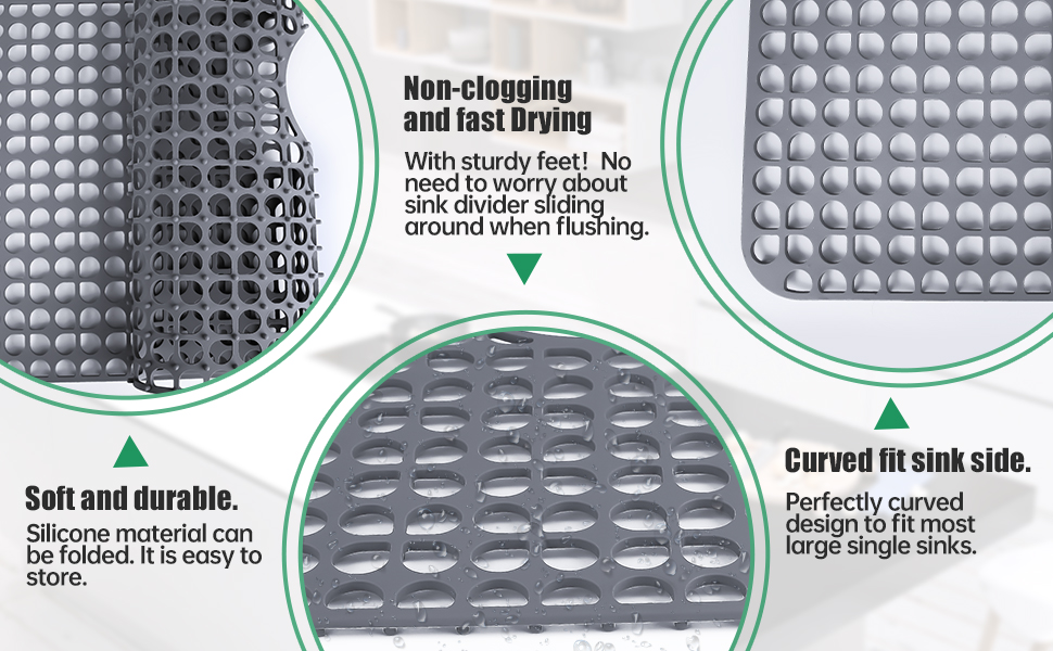 Silicone Sink Protector for Kitchen Sink MOSTWOGO27.2''x13