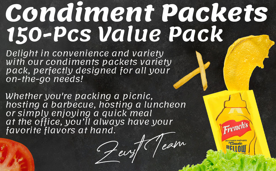 Individual Condiment Packets Variety Pack 150Count 50