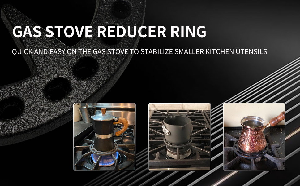 𝐌𝐂𝐀𝐌𝐏𝐀𝐒 2 Packs Cast Iron Gas Stove Cooker Ring Reducer for Gas Stovetop Espresso Maker,Coffee